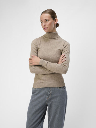 ObjThess Rollneck Knit Desert Taupe