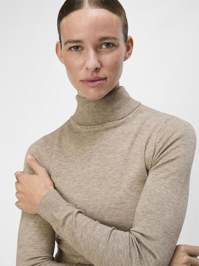 ObjThess Rollneck Knit Desert Taupe