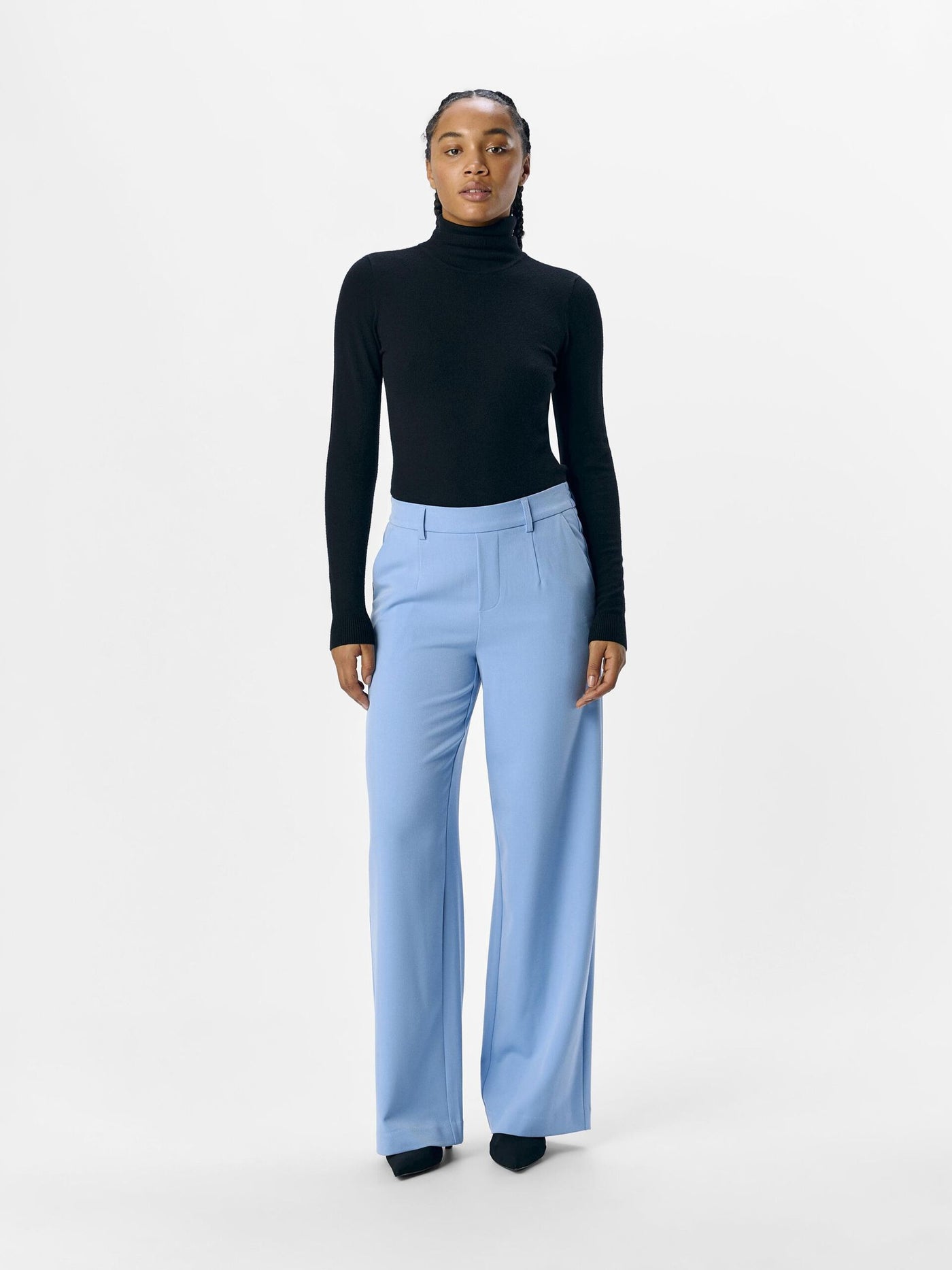 ObjLisa Wide Leg Trousers Cornflower Blue