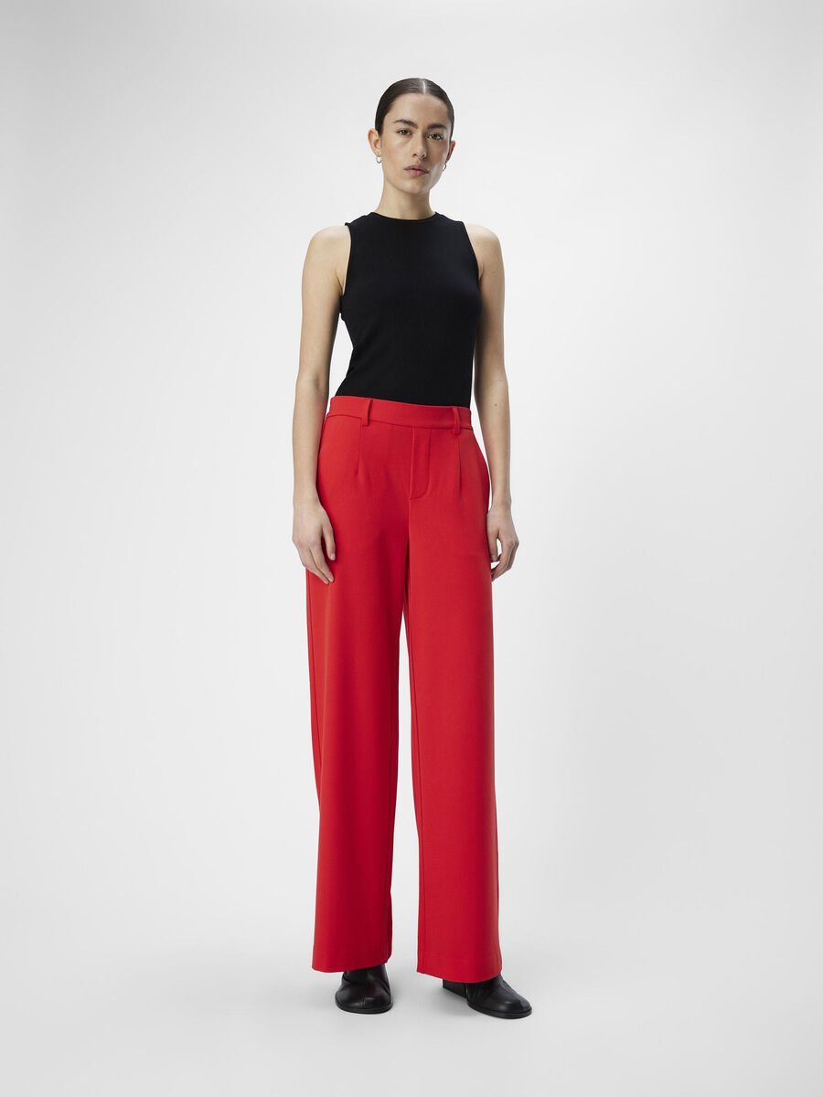 ObjLisa Wide Trousers Flame Scarlet