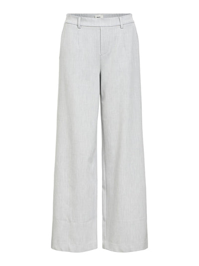 ObjLisa Wide Trousers Light Grey Melange