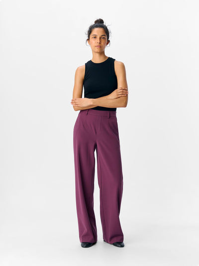 ObjLisa Trousers Mauve Wine