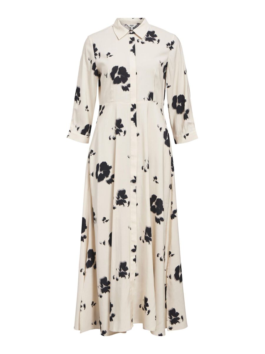 Black and Cream Floral Shirt Dress