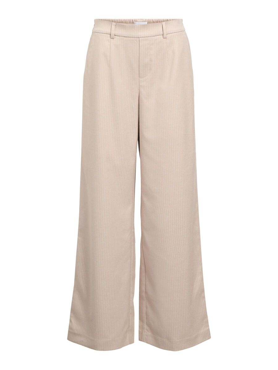 ObjLisa Wide Trousers Sandshell/Cloud Dancer