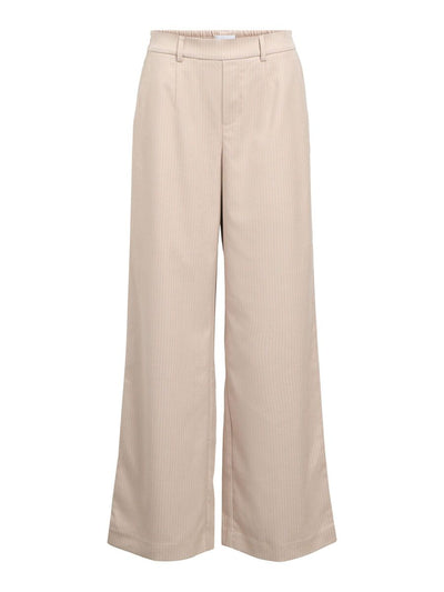 ObjLisa Wide Trousers Sandshell/Cloud Dancer