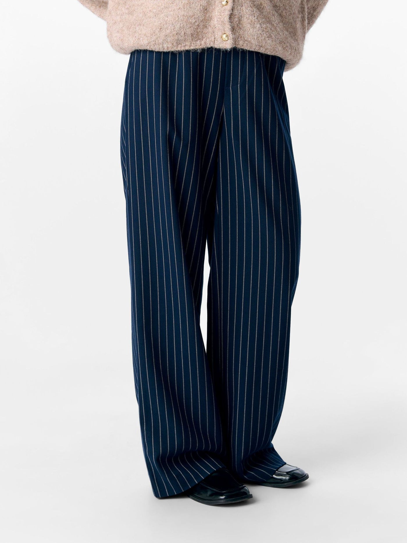 ObjLisa Wide Trousers Sky Captain/Sandshell Stripes