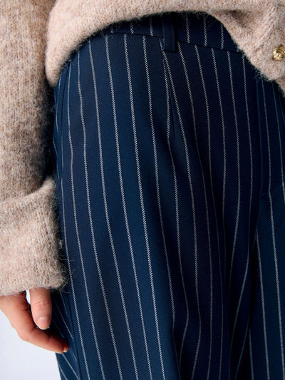 ObjLisa Wide Trousers Sky Captain/Sandshell Stripes