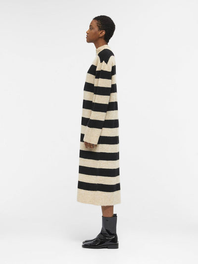 ObjMinna Knit Dress Sandshell Stripes