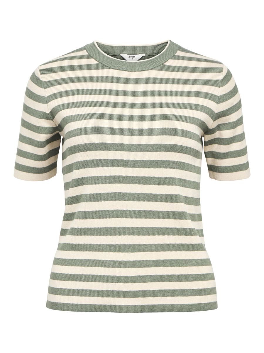 ObjEster SS Knit Laurel Wreath/ Sandshell