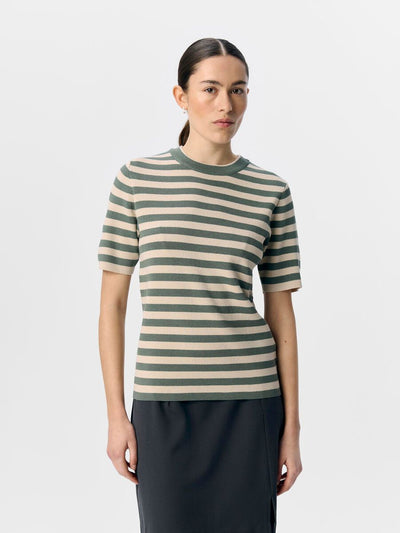 ObjEster SS Knit Laurel Wreath/ Sandshell
