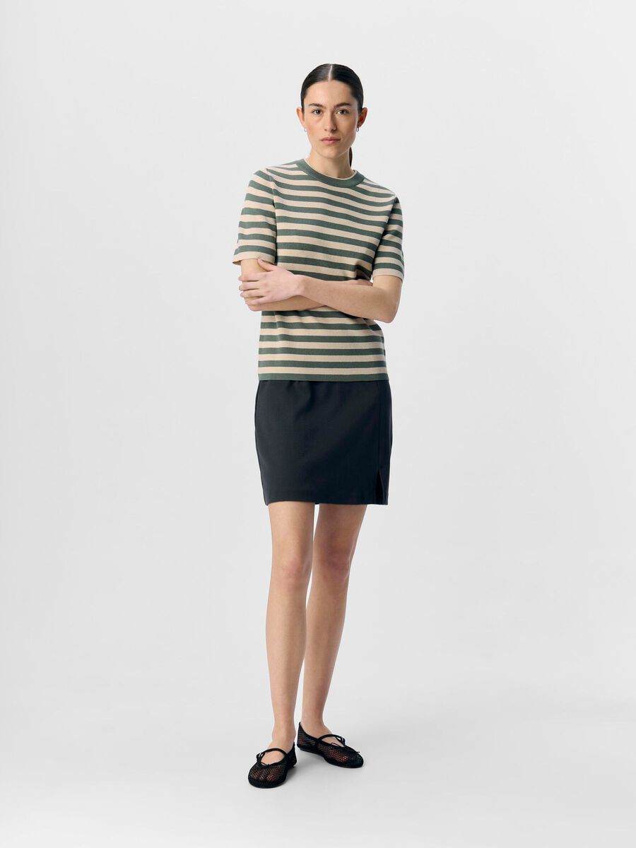 ObjEster SS Knit Laurel Wreath/ Sandshell