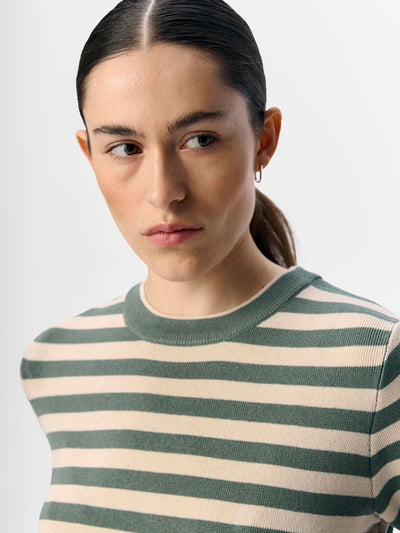 ObjEster SS Knit Laurel Wreath/ Sandshell