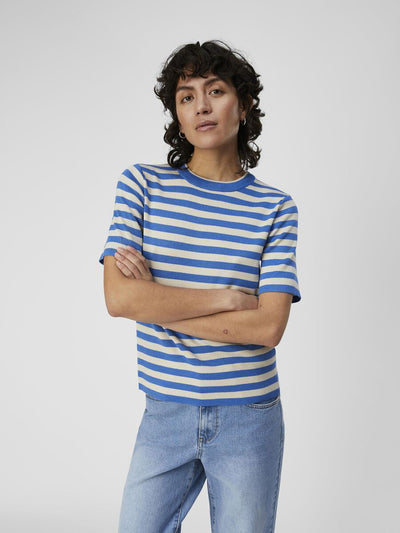 Object SS Knitted Top Blue Stripe