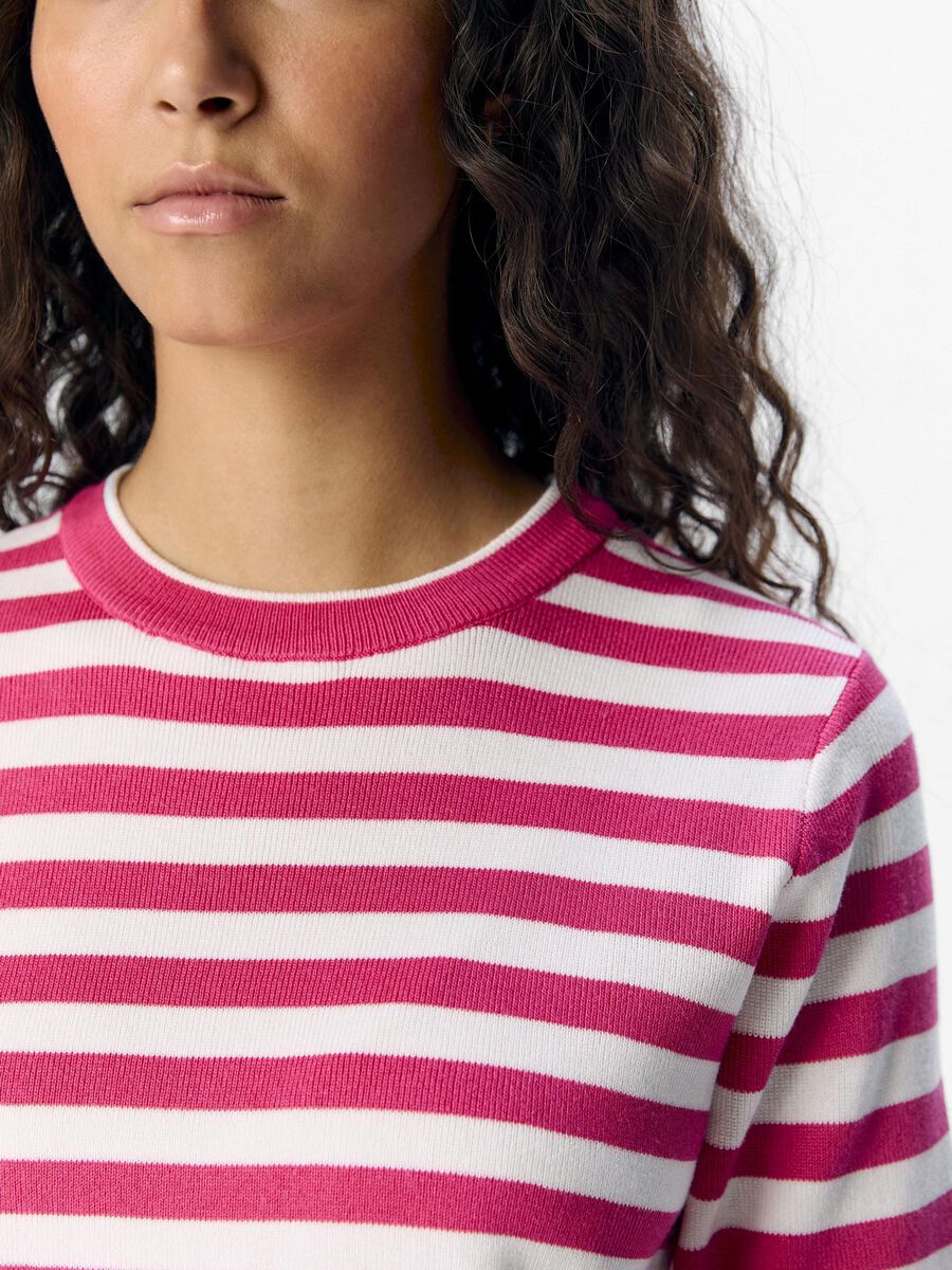 ObjEster SS Knit Raspberry/ Cloud Dancer
