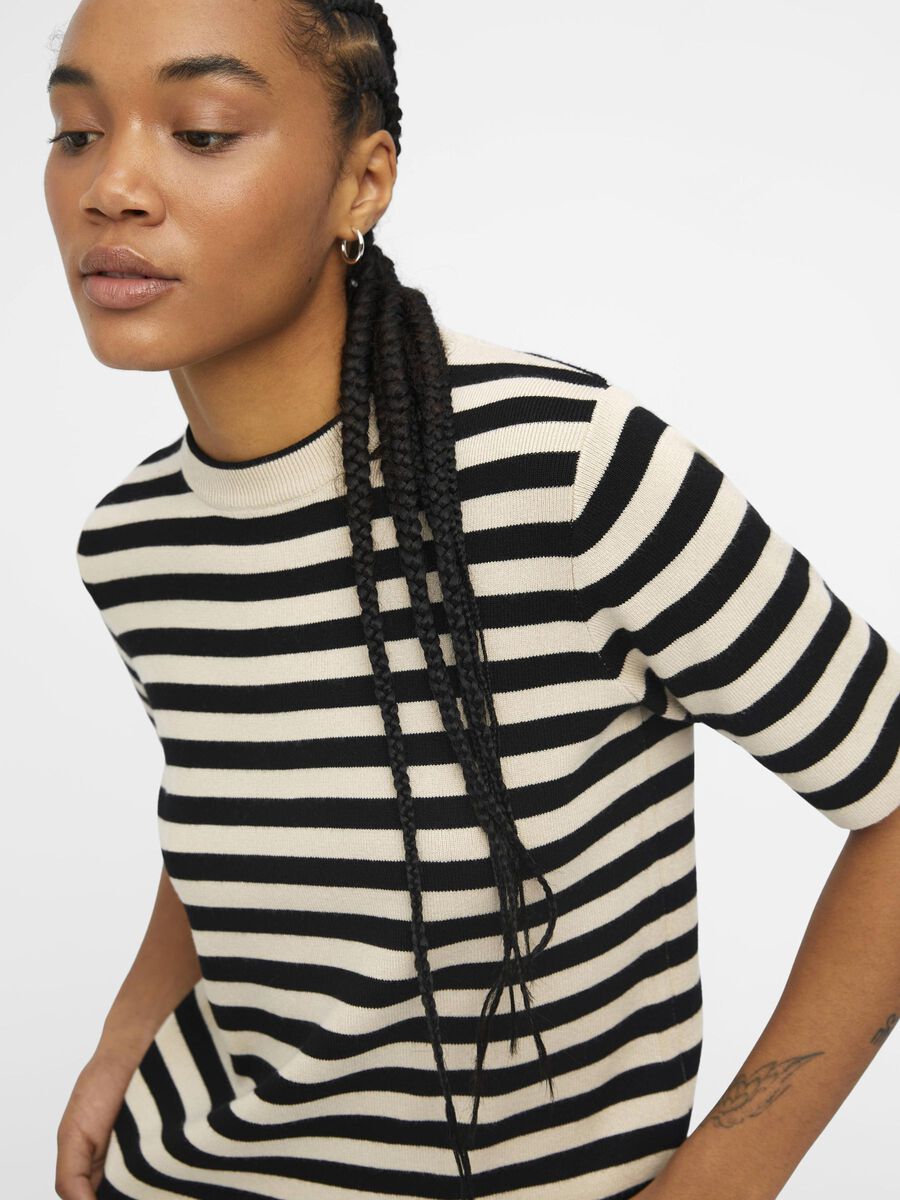 Object Black Striped Knitted Top