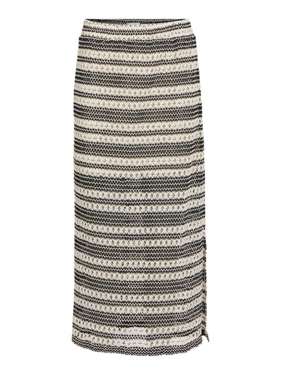 Woven Striped Midi Skirt