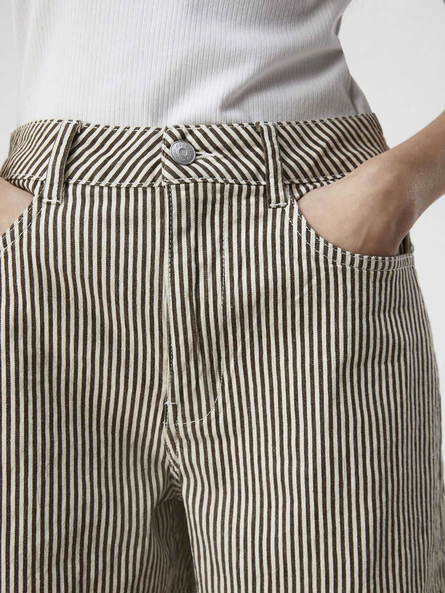 Twill striped shorts