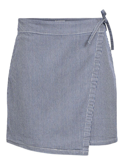 Stripe Mini Wrap Skirt