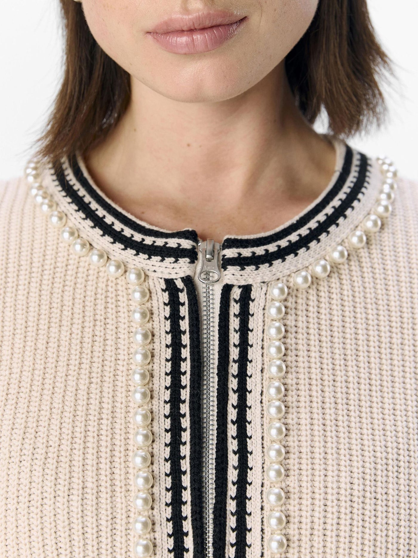 ObjPerla Knit Cardigan White Sand