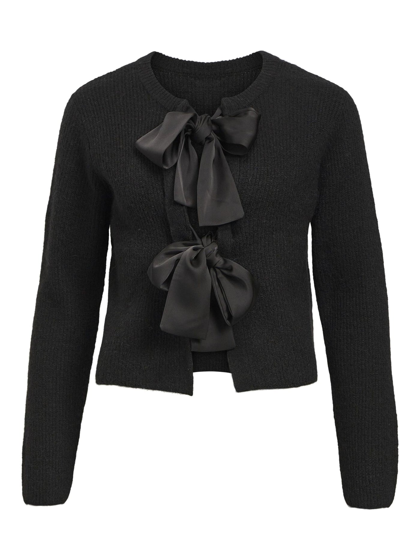 ObjParvi Sateen Bow Cardigan Black