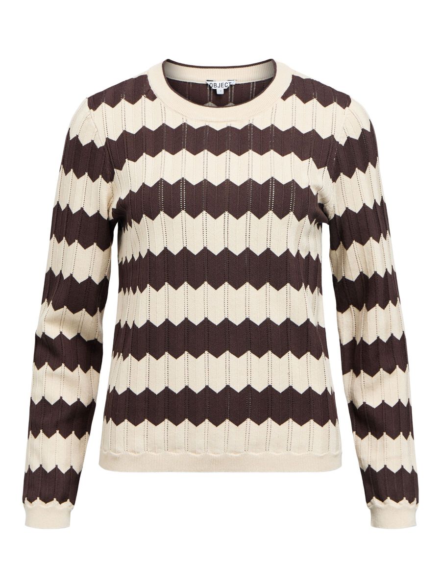 ObjEbba Knit Sandshell/Seal Brown
