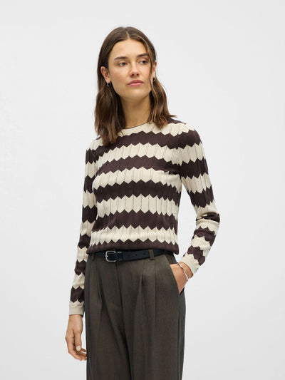ObjEbba Knit Sandshell/Seal Brown