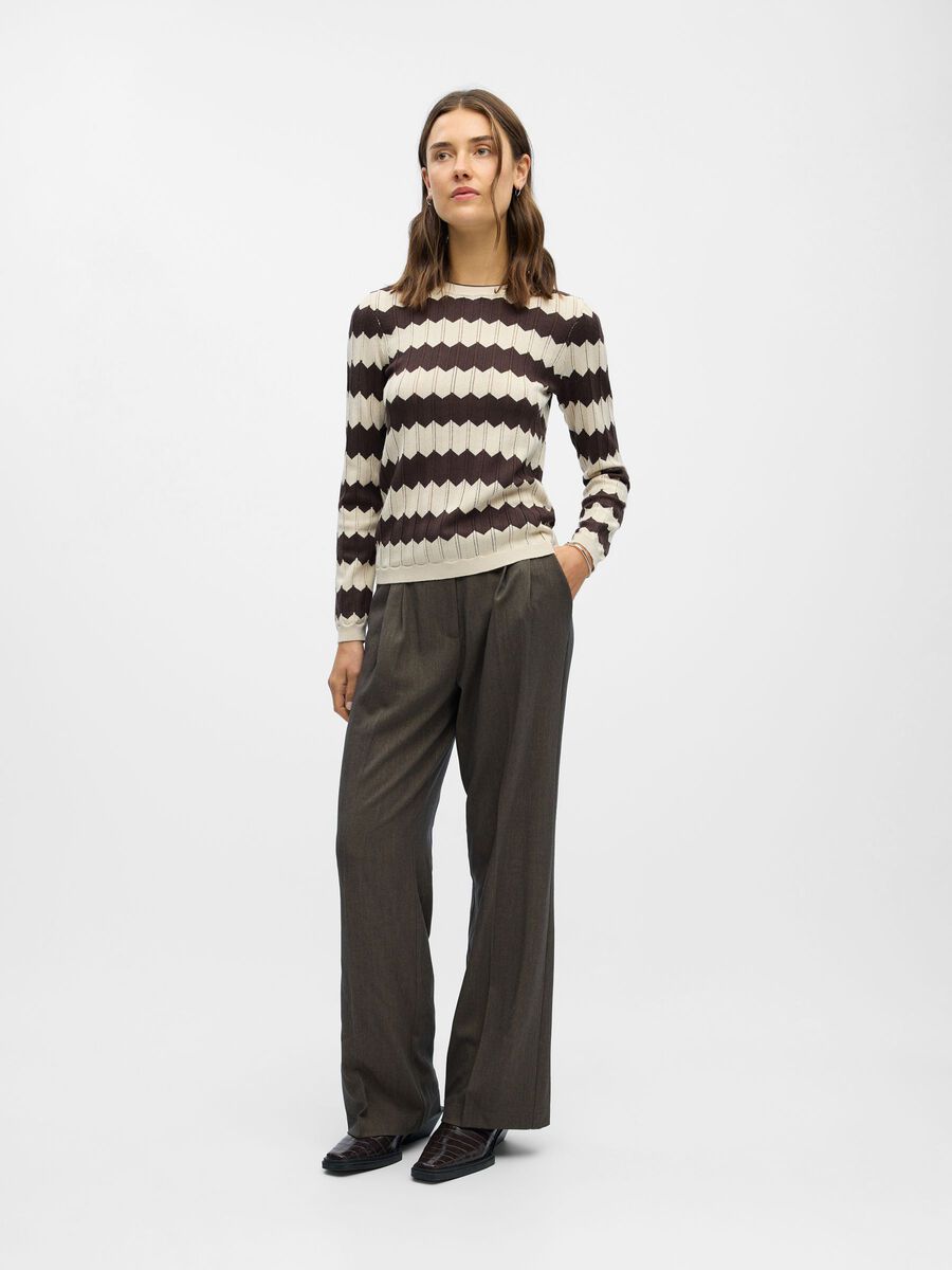 ObjEbba Knit Sandshell/Seal Brown