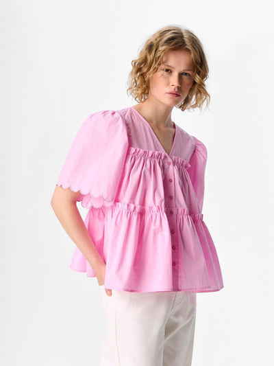 ObjHope V-Neck Top Pink