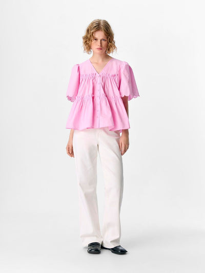 ObjHope V-Neck Top Pink