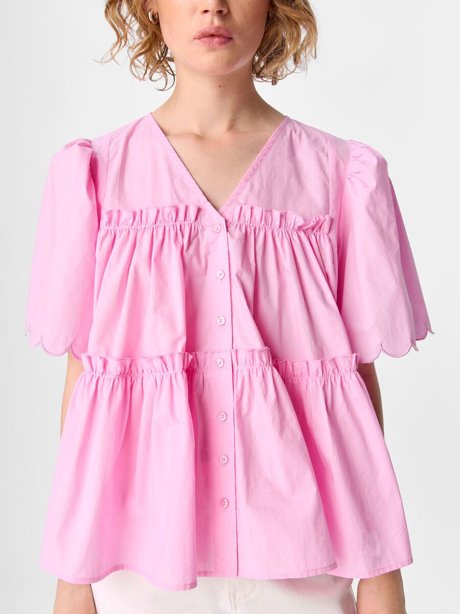 ObjHope V-Neck Top Pink