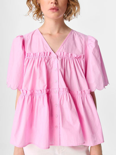 ObjHope V-Neck Top Pink