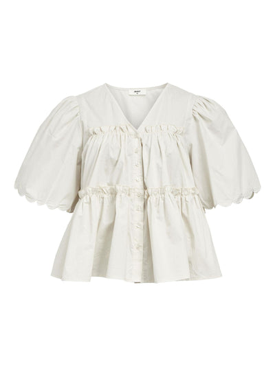 ObjHope V-Neck Top White Sand