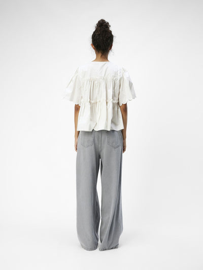 ObjHope V-Neck Top White Sand