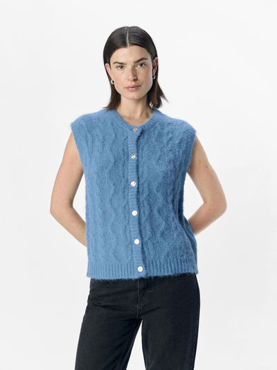 ObjDallas Knit Vest Riverside Blue