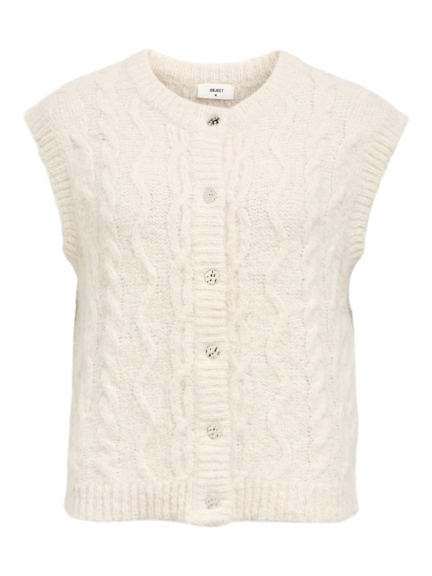 ObjDallas Knit Vest White Sand