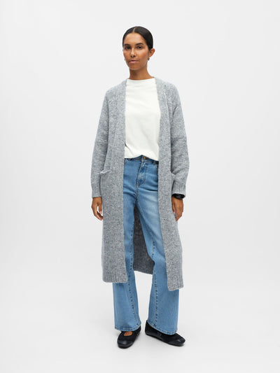 ObjMilu Long Cardigan Medium Grey