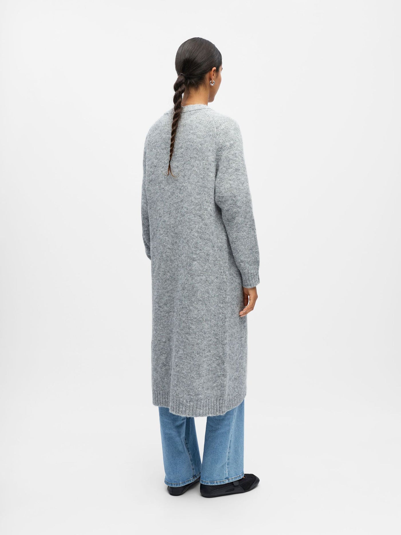 ObjMilu Long Cardigan Medium Grey