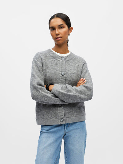 ObjMerle Cardigan Medium Grey