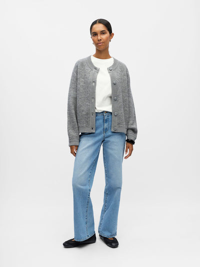 ObjMerle Cardigan Medium Grey