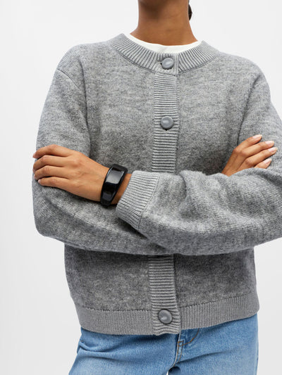 ObjMerle Cardigan Medium Grey
