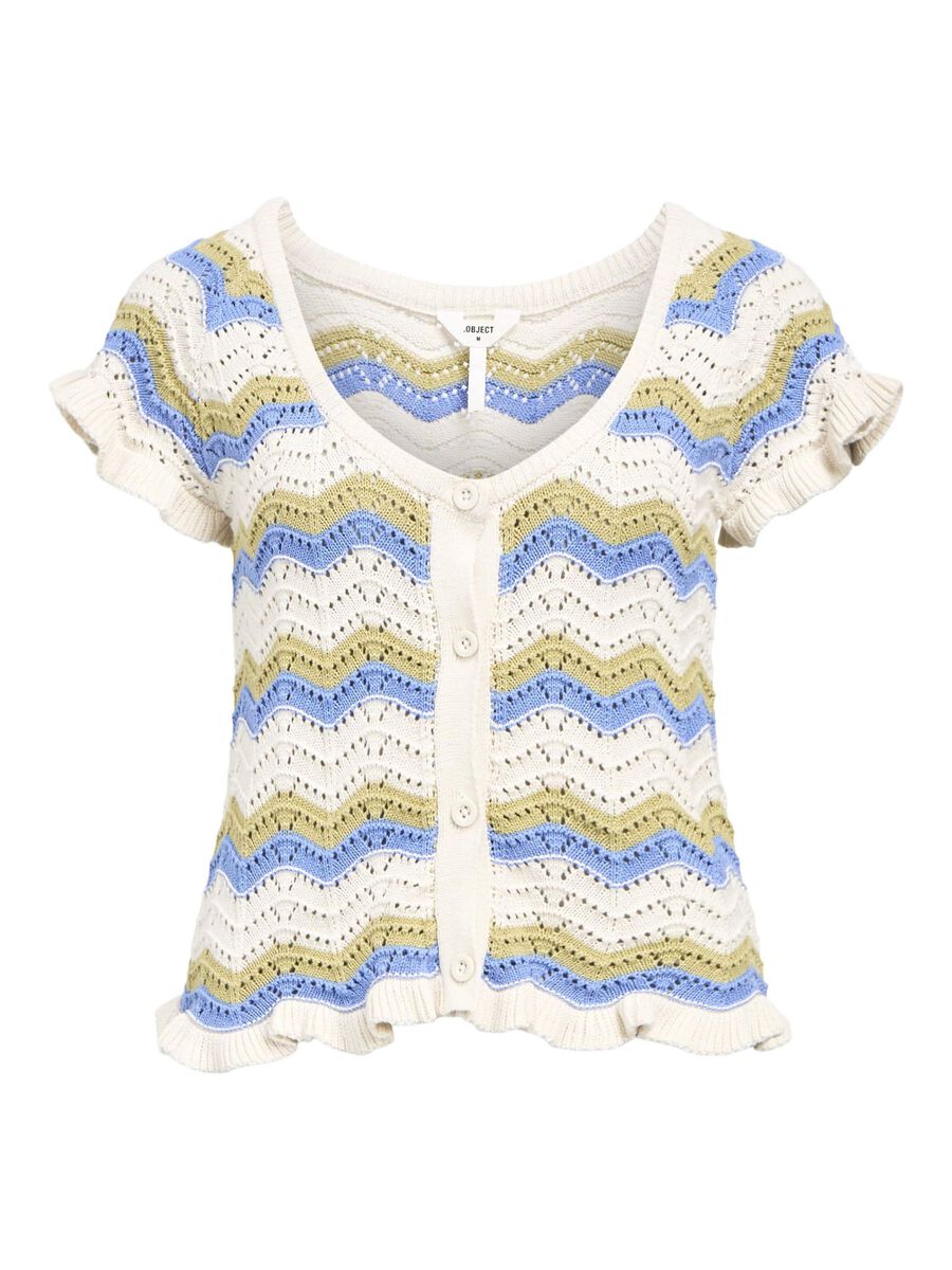 ObjLula Cardigan Stripes Blue/Sage