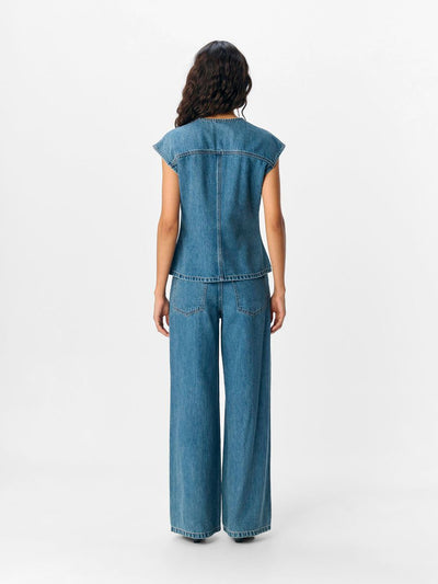 ObjDivona Denim Waistcoat Medium Blue