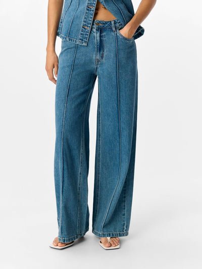 ObjMoji Divona Wide Jeans Medium Blue