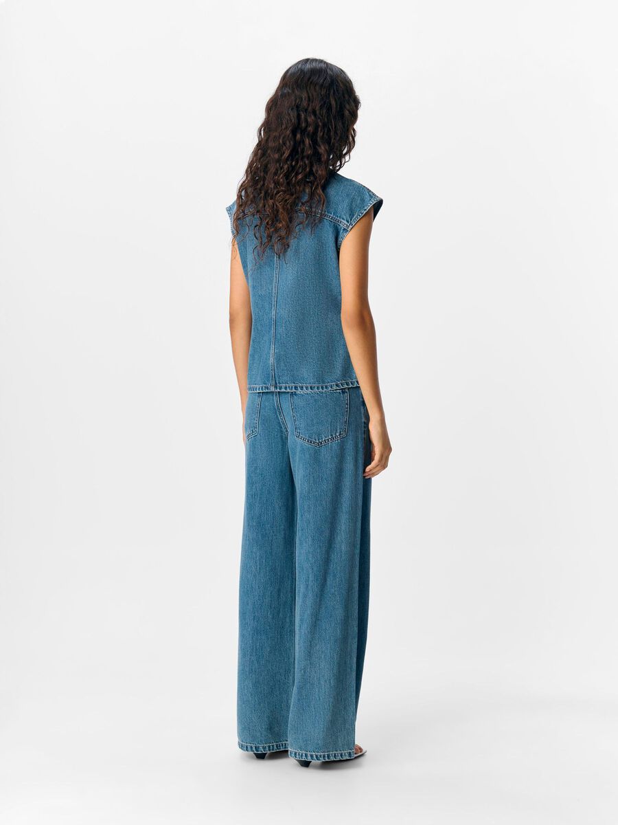 ObjMoji Divona Wide Jeans Medium Blue