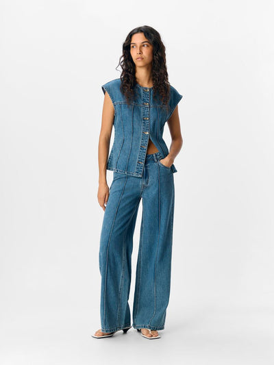 ObjMoji Divona Wide Jeans Medium Blue