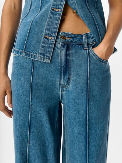 ObjMoji Divona Wide Jeans Medium Blue