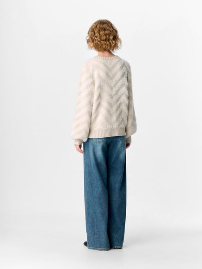 ObjHollow Knit White Sand