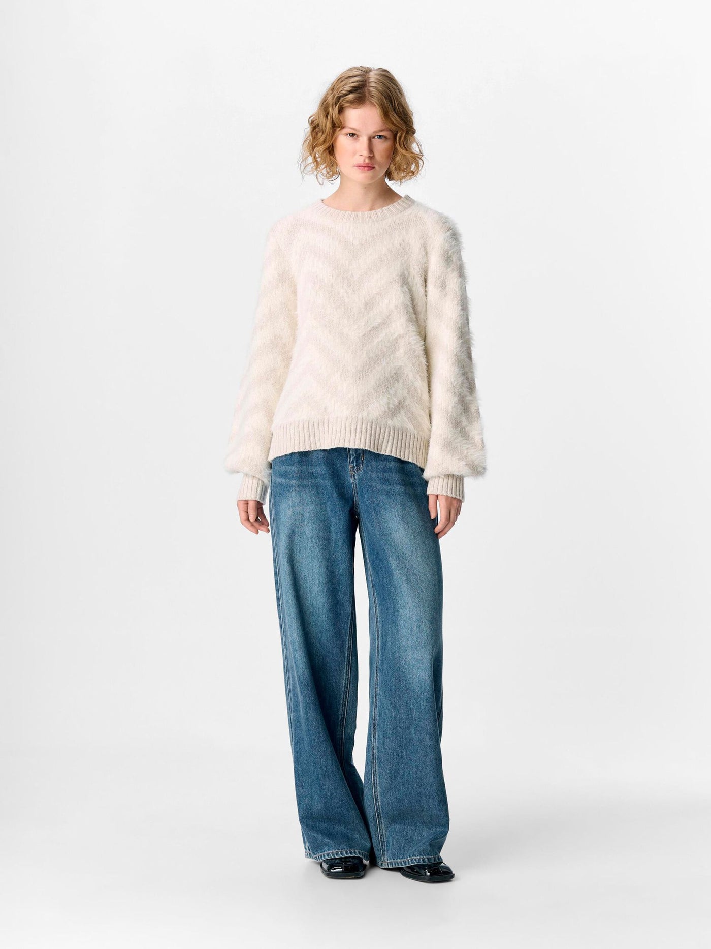 ObjHollow Knit White Sand