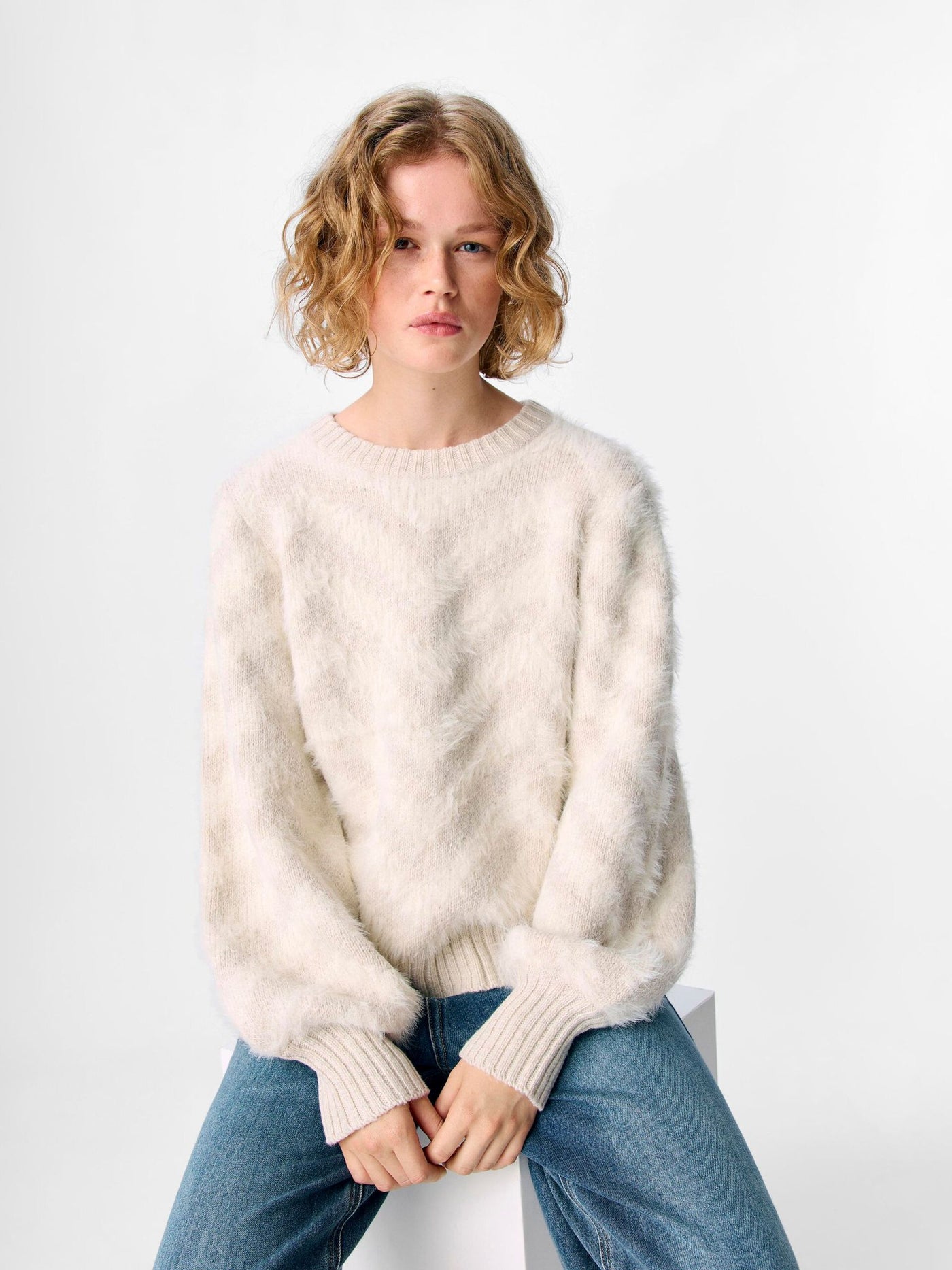 ObjHollow Knit White Sand