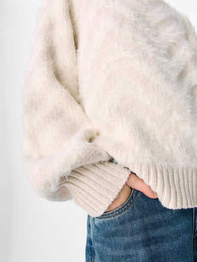 ObjHollow Knit White Sand